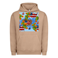 Pigment Burro usa map cactus and sunflower seamless pattern Urban Hoodie - BundleAndBundleShop