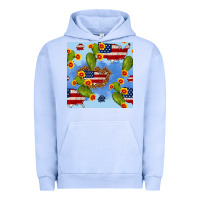 Pigment Grape Ice usa map cactus and sunflower seamless pattern Urban Hoodie - BundleAndBundleShop