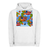 Pigment Lunar Rock usa map cactus and sunflower seamless pattern Urban Hoodie - BundleAndBundleShop