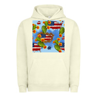 Pigment Pistachio usa map cactus and sunflower seamless pattern Urban Hoodie - BundleAndBundleShop