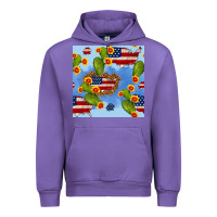Tulip usa map cactus and sunflower seamless pattern Urban Hoodie - BundleAndBundleShop