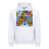White usa map cactus and sunflower seamless pattern Urban Hoodie - BundleAndBundleShop