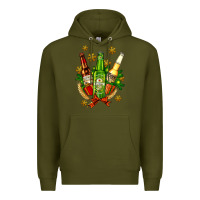 Army Green beer bottle party set for christmas Premium Hoodie - AdoDesignShop
