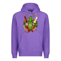 Purple beer bottle party set for christmas Premium Hoodie - AdoDesignShop