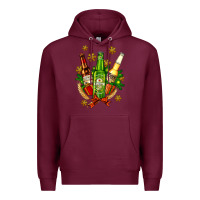 Burgundy beer bottle party set for christmas Premium Hoodie - AdoDesignShop