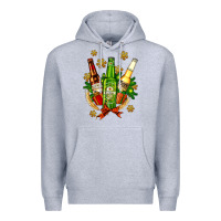 Heather Grey beer bottle party set for christmas Premium Hoodie - AdoDesignShop
