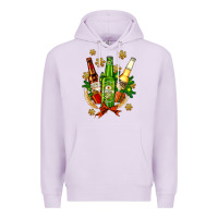 Lilac beer bottle party set for christmas Premium Hoodie - AdoDesignShop