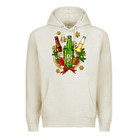Oatmeal Heather beer bottle party set for christmas Premium Hoodie - AdoDesignShop