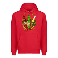 Red beer bottle party set for christmas Premium Hoodie - AdoDesignShop