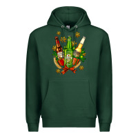 Sports Green beer bottle party set for christmas Premium Hoodie - AdoDesignShop