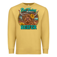 Antique Gold Highland Heifer Western Premium Sweatshirt - RanaPortraitStore