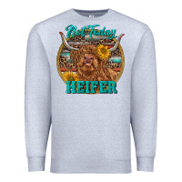 Heather Grey Highland Heifer Western Premium Sweatshirt - RanaPortraitStore