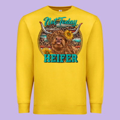 Highland Heifer Western Premium Sweatshirt Designed By Ranaportraitstore