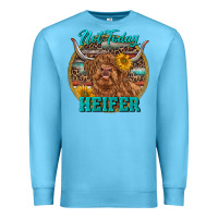 Ocean Blue Highland Heifer Western Premium Sweatshirt - RanaPortraitStore