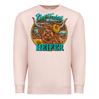 Pale Pink Highland Heifer Western Premium Sweatshirt - RanaPortraitStore
