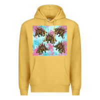 Antique Gold dinosaur stegosaurus Premium Hoodie - Artiststas