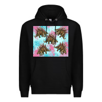 Black dinosaur stegosaurus Premium Hoodie - Artiststas