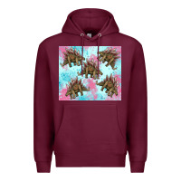 Burgundy dinosaur stegosaurus Premium Hoodie - Artiststas