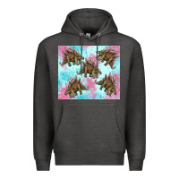 Charcoal Heather dinosaur stegosaurus Premium Hoodie - Artiststas