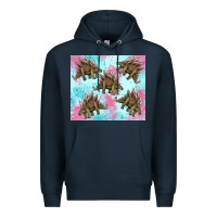 Navy dinosaur stegosaurus Premium Hoodie - Artiststas