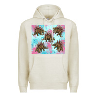 Oatmeal Heather dinosaur stegosaurus Premium Hoodie - Artiststas