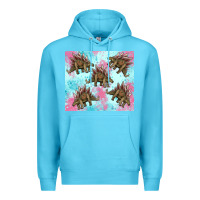 Ocean Blue dinosaur stegosaurus Premium Hoodie - Artiststas