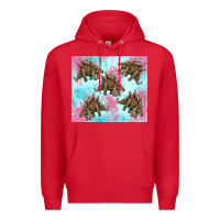 Red dinosaur stegosaurus Premium Hoodie - Artiststas
