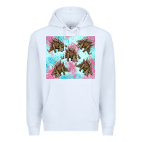 White dinosaur stegosaurus Premium Hoodie - Artiststas