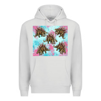Dove Grey dinosaur stegosaurus Premium Hoodie - Artiststas