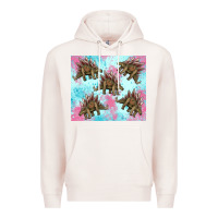 Pale Pink dinosaur stegosaurus Premium Hoodie - Artiststas