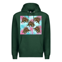 Sports Green dinosaur stegosaurus Premium Hoodie - Artiststas