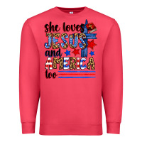 Cardinal she loves jesus and america too Premium Sweatshirt - Zillion Design Studio