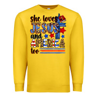 Lemon she loves jesus and america too Premium Sweatshirt - Zillion Design Studio