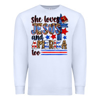 White she loves jesus and america too Premium Sweatshirt - Zillion Design Studio