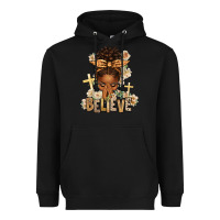 Black believe praying afro messy bun Heavyweight Hoodie - texasbilliewilder