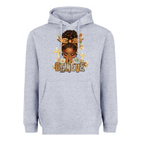 Heather Grey believe praying afro messy bun Heavyweight Hoodie - texasbilliewilder