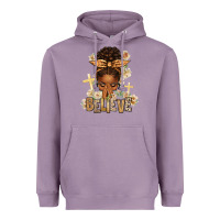Lavender believe praying afro messy bun Heavyweight Hoodie - texasbilliewilder