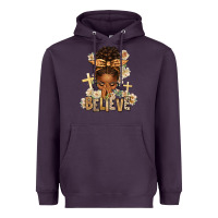 Plum believe praying afro messy bun Heavyweight Hoodie - texasbilliewilder