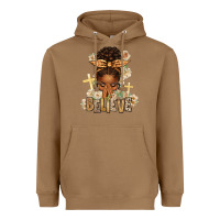 Toasted Coconut believe praying afro messy bun Heavyweight Hoodie - texasbilliewilder