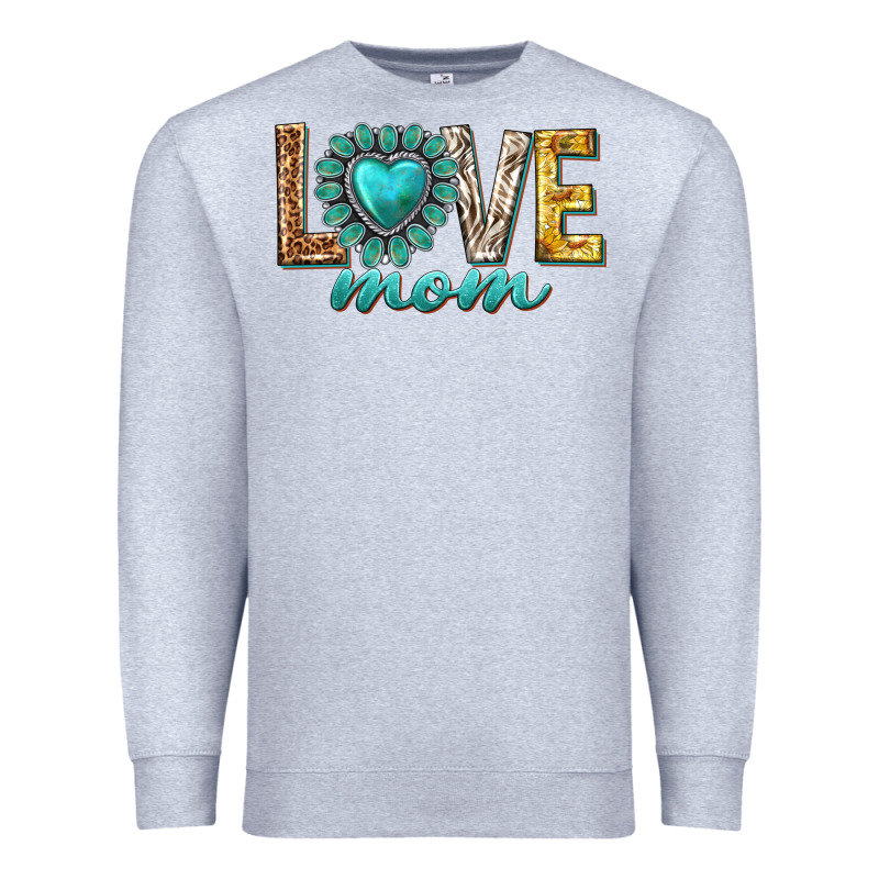 Love Mom Western Premium Sweatshirt by texasbilliewilder | Teevron