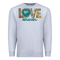 Heather Grey love mom western Premium Sweatshirt - texasbilliewilder