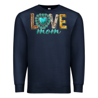 Navy love mom western Premium Sweatshirt - texasbilliewilder