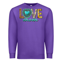 Purple love mom western Premium Sweatshirt - texasbilliewilder