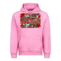 Fuchsia Pink fiesta with sombrero background Urban Hoodie - Artiststas