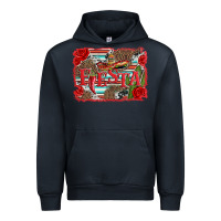 Navy fiesta with sombrero background Urban Hoodie - Artiststas