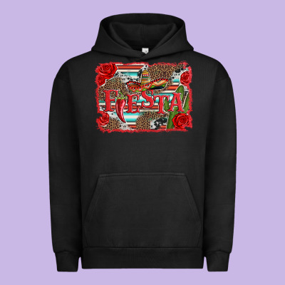 Fiesta With Sombrero Background Urban Hoodie Designed By Artiststas