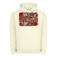 Pigment Pistachio fiesta with sombrero background Urban Hoodie - Artiststas