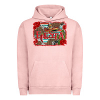 Pigment Salmon fiesta with sombrero background Urban Hoodie - Artiststas