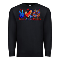 Black peace love america Premium Sweatshirt - Zillion Design Studio