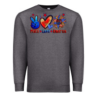 Charcoal Heather peace love america Premium Sweatshirt - Zillion Design Studio